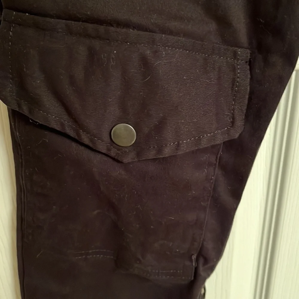 Lordz Blue Tactical Nylon Paneled Cotton Cargo Pants Bottom Zippers Medium
